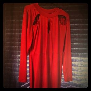 Burgundy long sleeved dress